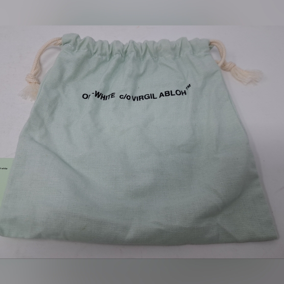 Off-White Virgil Abloh Arrows Lanyard ID Tag Badge Holder Black Green Leather - Picture 7 of 11